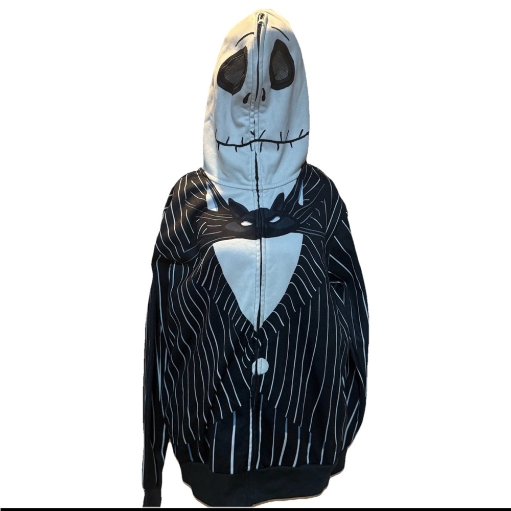 The Nightmare Before Christmas Disney Tim Burton Jack Skellington Hoodie Sz L